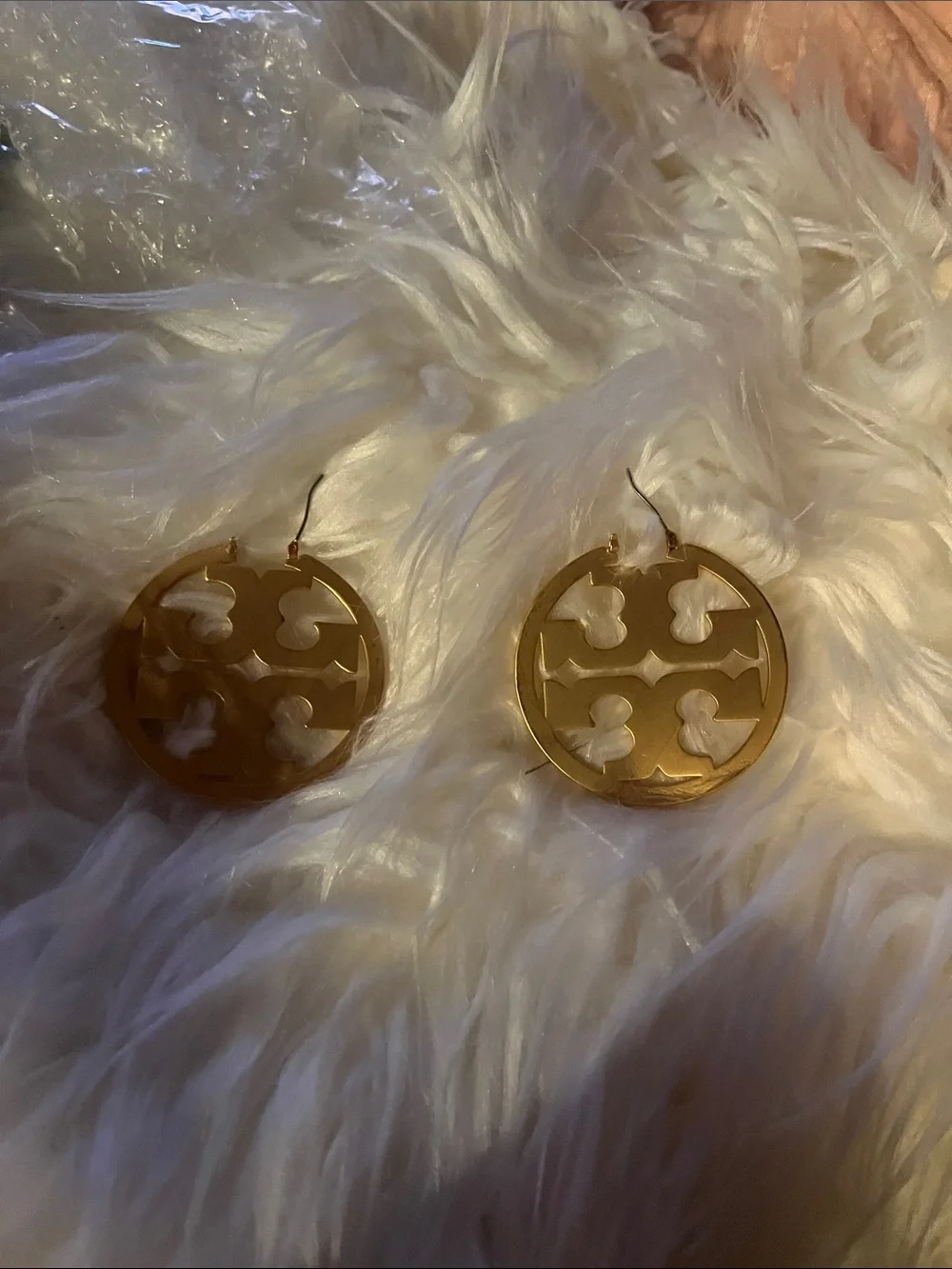Tory Burch Gold-Tone Logo Drop Earrings